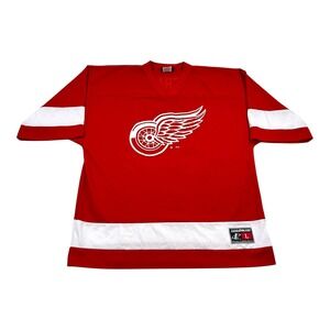 Vtg Detroit Red Wings Jersey Mens Large Red NHL Hockey Logo Athletic Yzerman 19